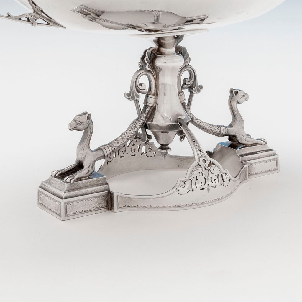 Base 2 of Gorham Pair of Sterling Silver Figural Medallion Berry bowls, Providence, RI, 1869