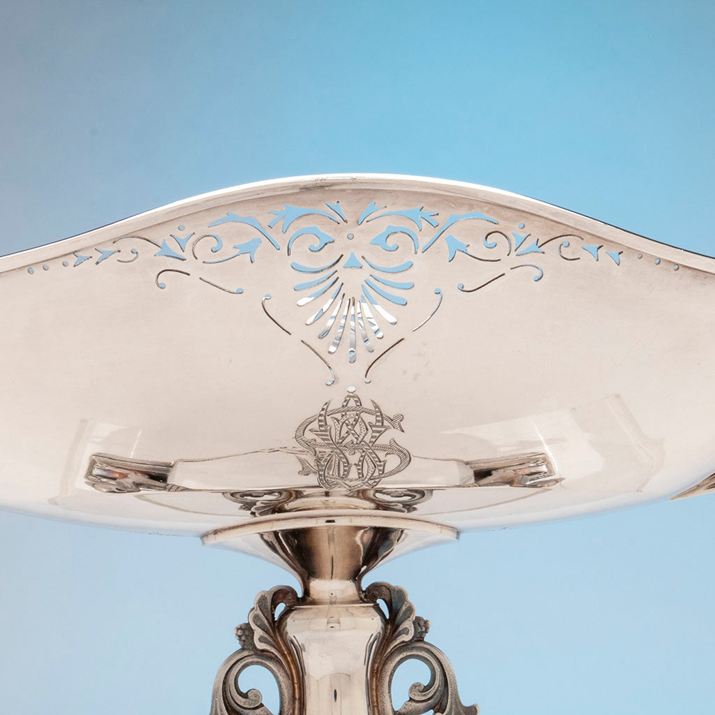 Side piercing of Gorham Pair of Sterling Silver Figural Medallion Berry bowls, Providence, RI, 1869