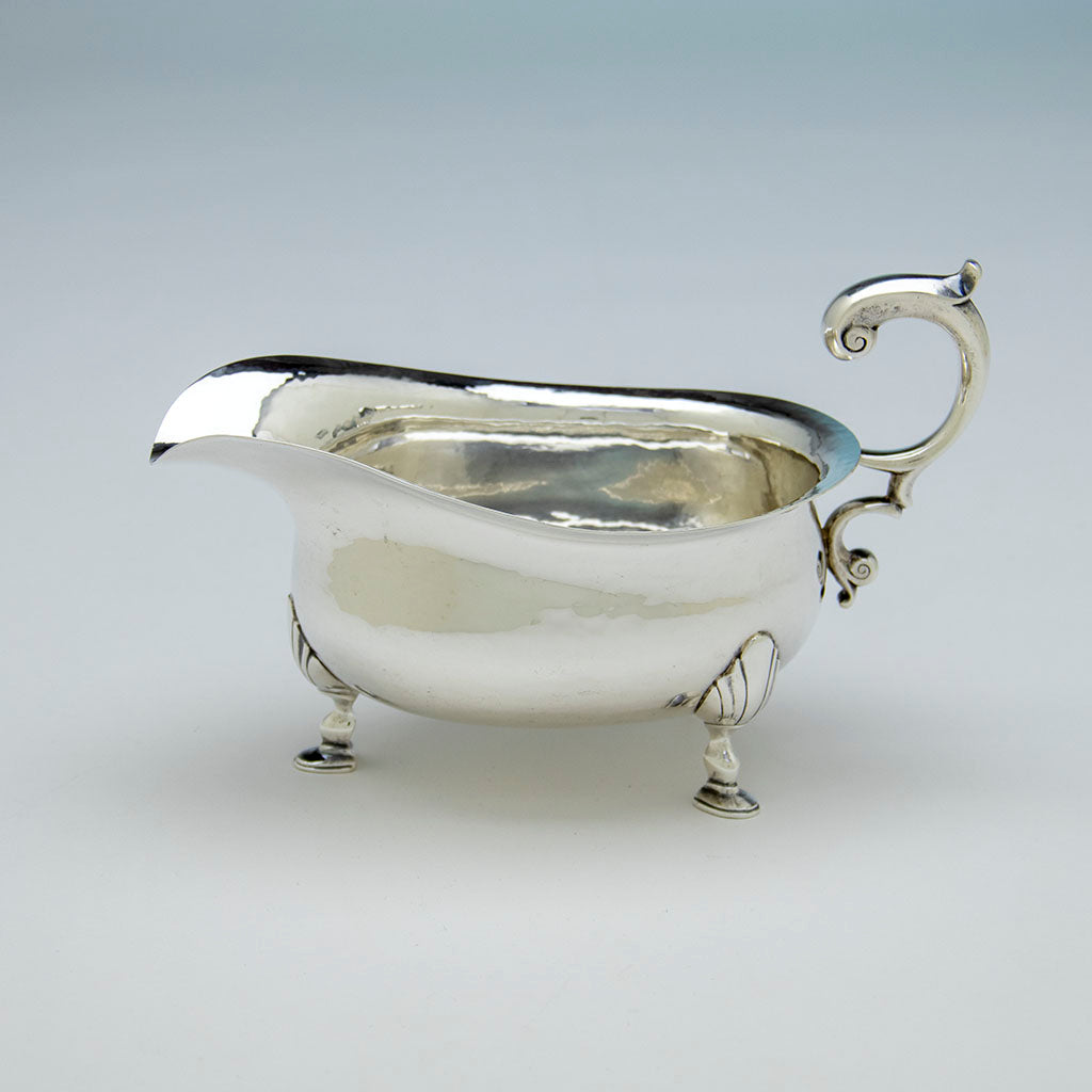 Gebelein Arts &amp; Crafts Sterling Silver Large Gravy Boat, Boston, MA, c. 1920