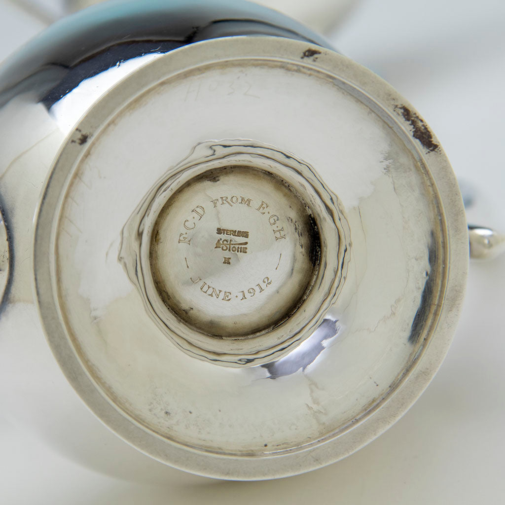 Marks on Arthur Stone Sterling Silver Hand Wrought Arts &amp; Crafts After-Dinner Coffee Set, c. 1912