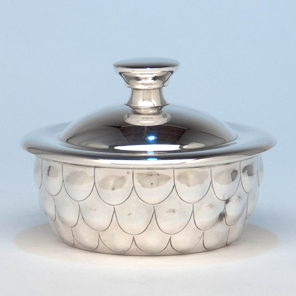 Henry Petzal Modern Sterling Silver Covered Bowl, Shrewsbury, New Jersey, c. 1968