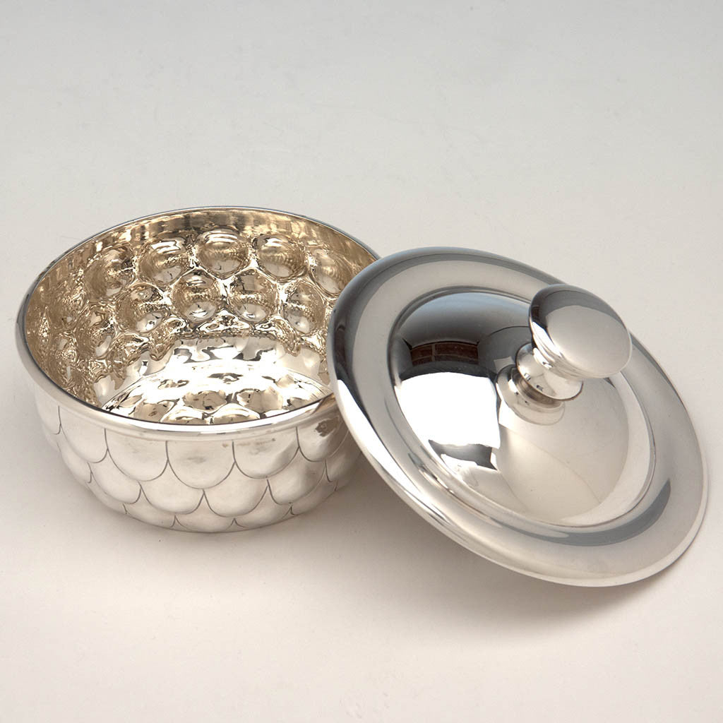 Interior of Henry Petzal Modern Sterling Silver Covered Bowl, Shrewsbury, New Jersey, c. 1968