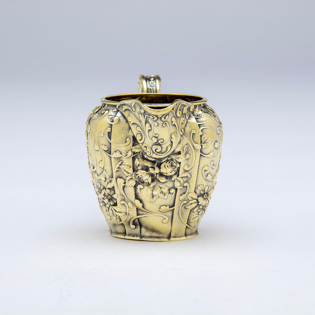 Front of Gorham Rare Sample Electroform Silver Gilt Creamer, Providence, RI, 1888