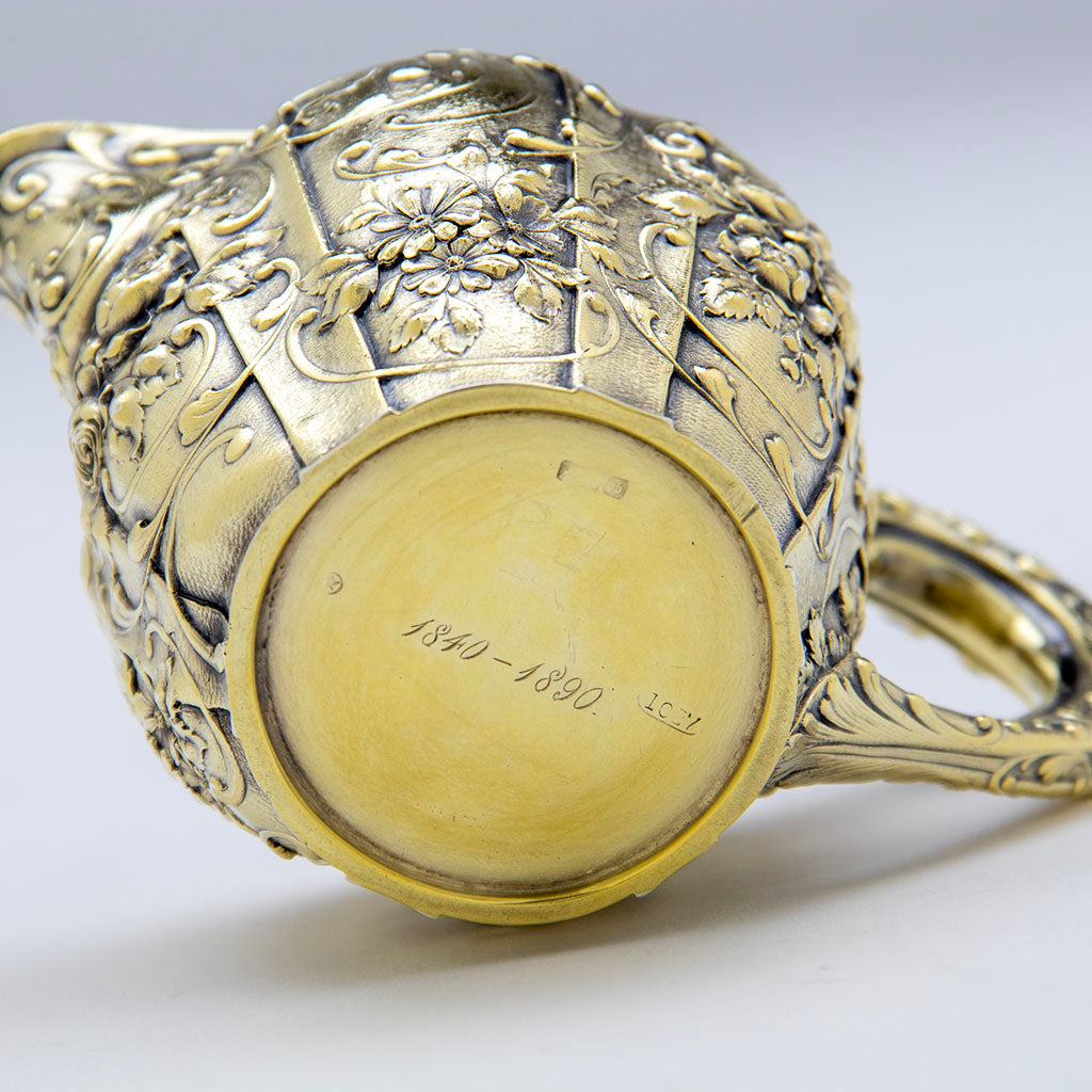 Bottom of Gorham Rare Sample Electroform Silver Gilt Creamer, Providence, RI, 1888
