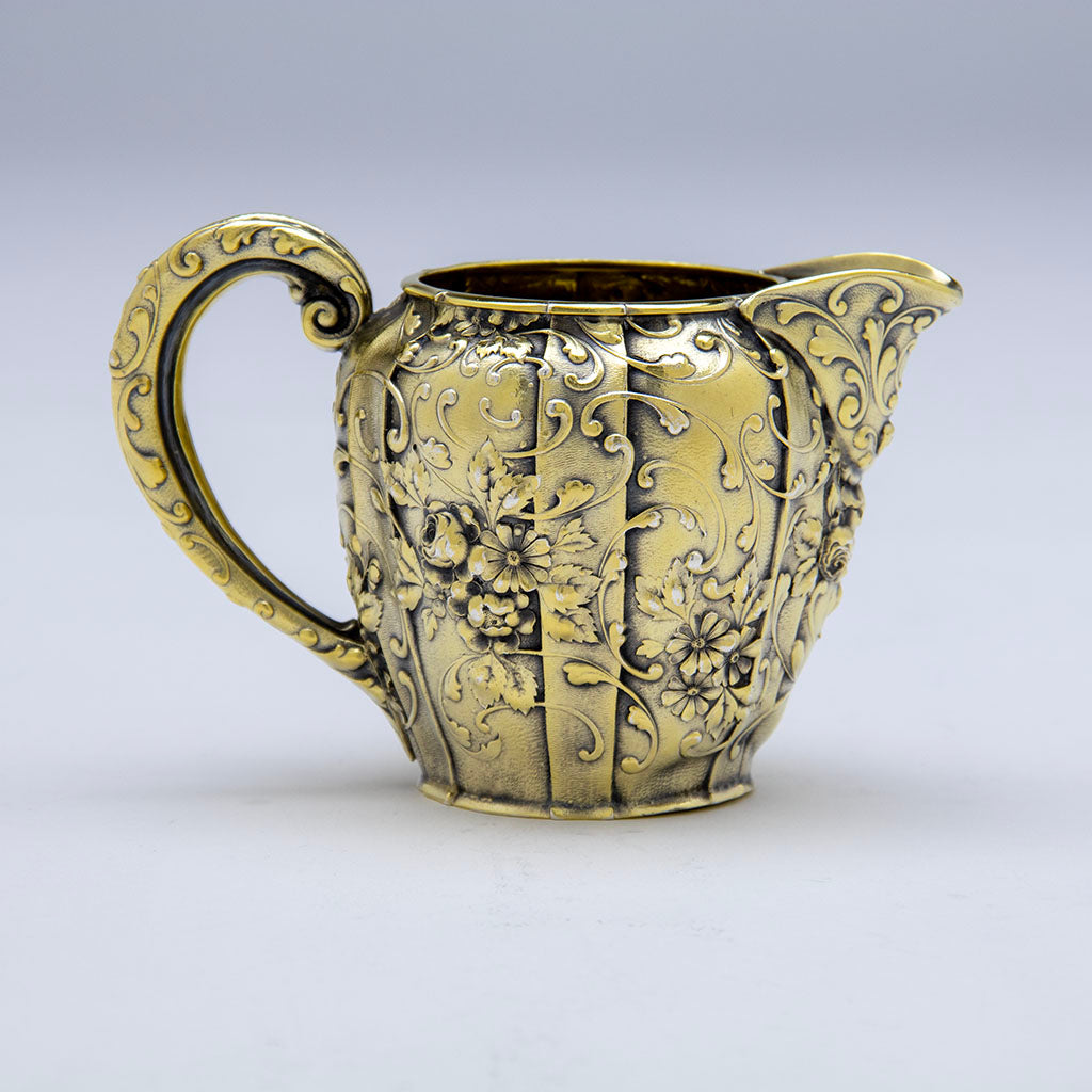 Gorham Rare Sample Electroform Silver Gilt Creamer, Providence, RI, 1888 facing right