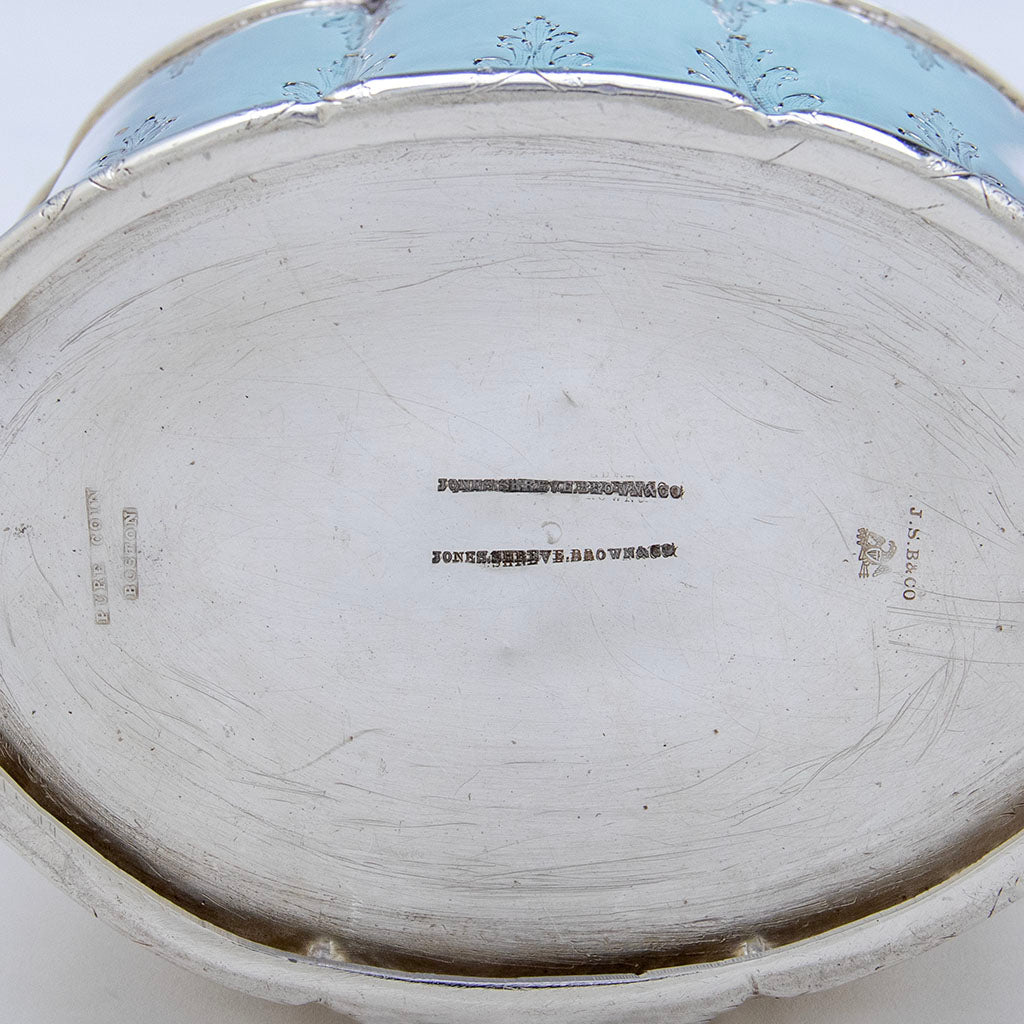 Marks on Rogers &amp; Wendt Antique Coin Silver Tea Caddy, Boston, MA, 1854-59