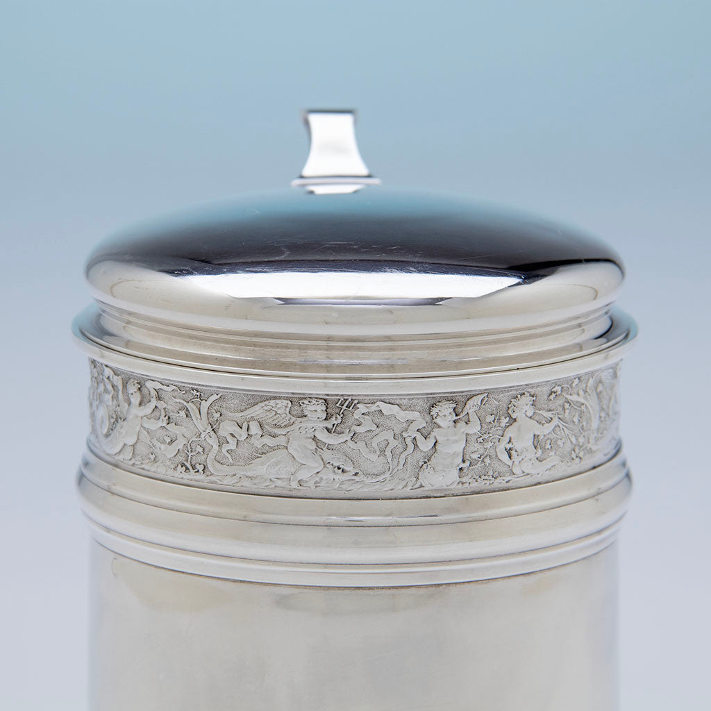 Gorham Antique Sterling Silver Covered Tankard, Providence Gorham Antique Sterling Silver Covered Tankard, Providence