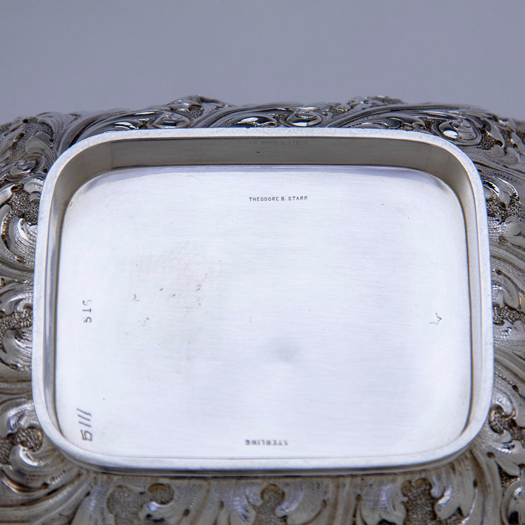 Underside of Dominick &amp; Haff(attr) Antique Sterling Silver Repousse Tureen, NYC, NY, c. 1884