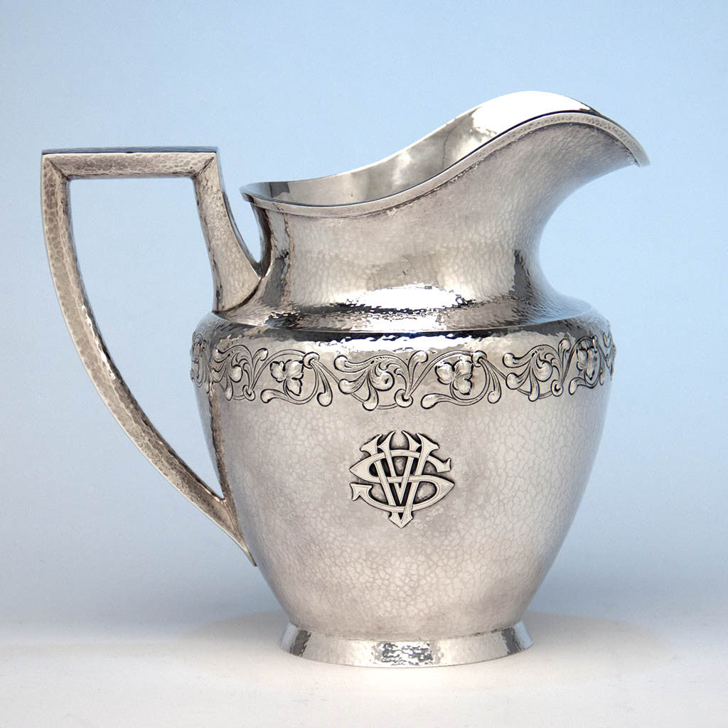 Marshall Field & Company 'Colonial' Sterling Silver Arts & Crafts Water Pitcher, Chicago, 1907-c. 1925