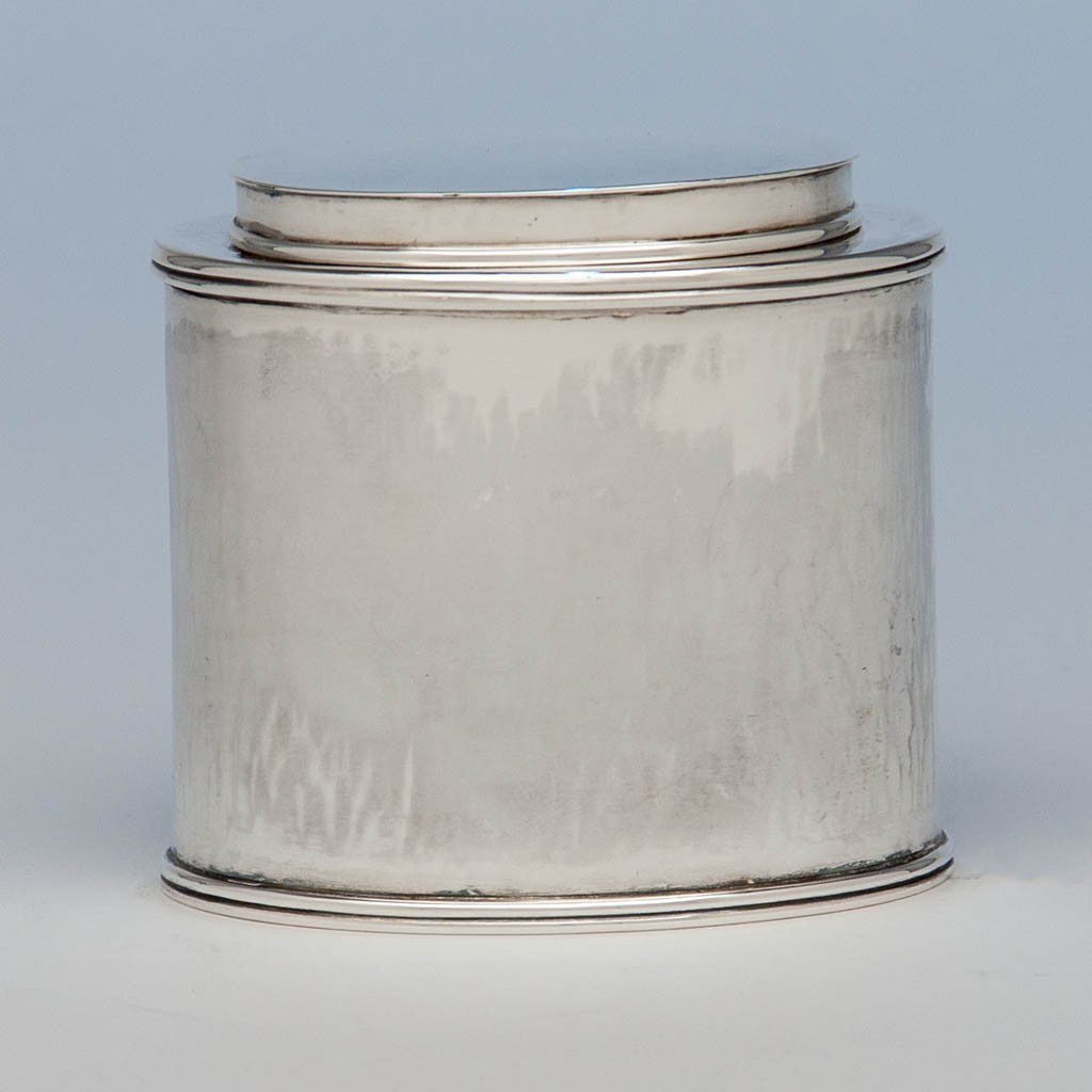James T. Woolley Arts & Crafts Sterling Silver Tea Caddy, Boston, early 20th century