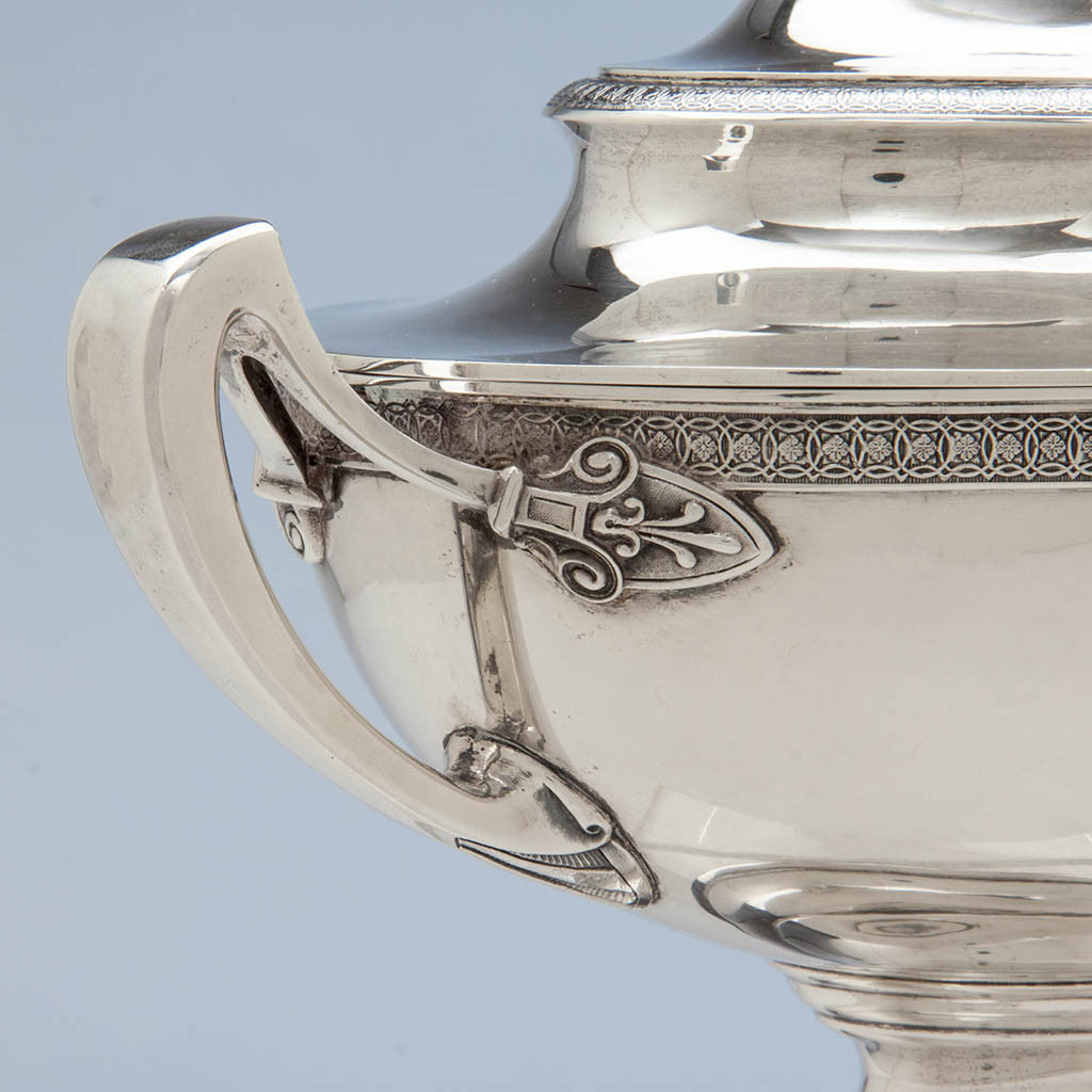 Handle to Tiffany &amp; Co Pair of Antique Sterling Silver Tureens, New York City, 1870-75