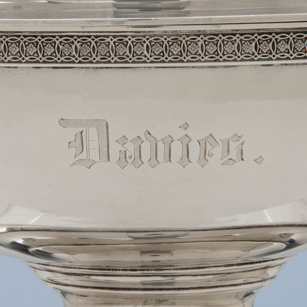 Name on Tiffany &amp; Co Pair of Antique Sterling Silver Tureens, New York City, 1870-75