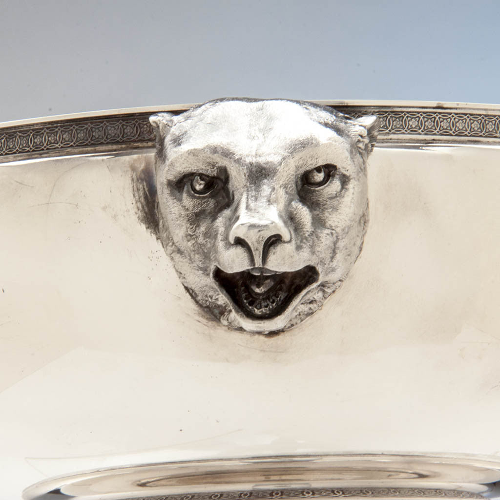 Polar bear on Tiffany &amp; Co Antique Sterling Silver Figural Ice Bowl, New York City, c. 1870-75