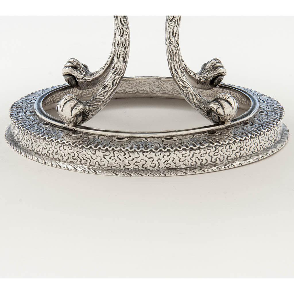 Vermicelli on S. Kirk &amp; Sons Rare 11oz Silver Fruit Stand or Centerpiece Bowl, Baltimore, MD, 1860-68