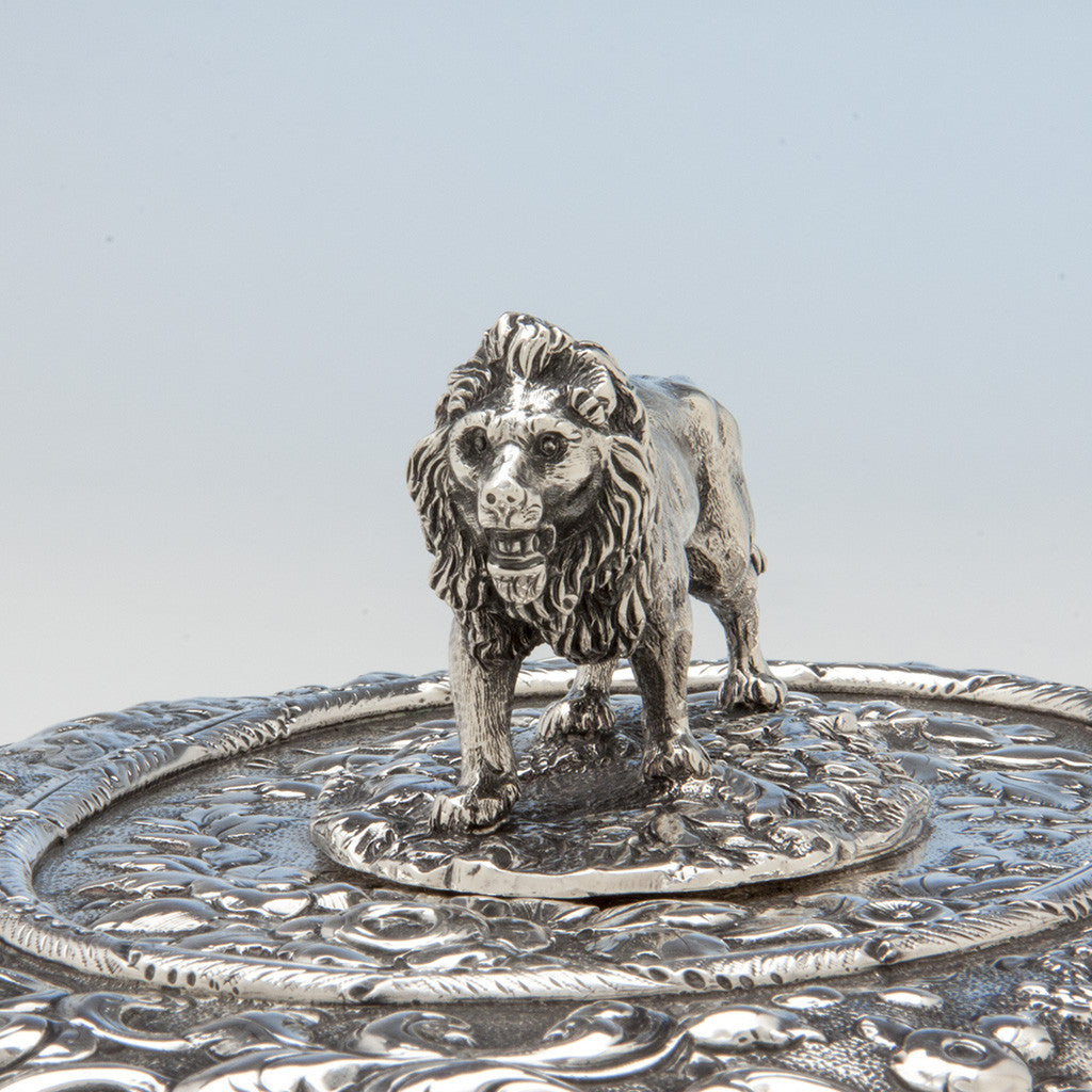 Lion on S. Kirk &amp; Sons Rare Pair of 11oz Silver Covered &#39;Double-dish&#39; Entrée Servers, Baltimore, MD, 1861-68