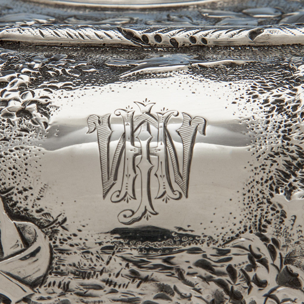 Monogram on S. Kirk &amp; Sons Rare Pair of 11oz Silver Covered &#39;Double-dish&#39; Entrée Servers, Baltimore, MD, 1861-68