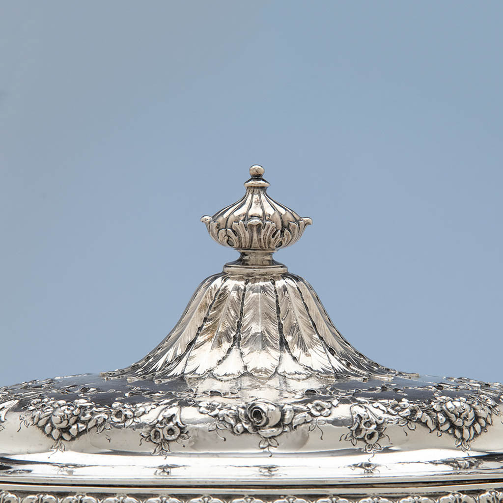 Gorham Rare Pair of Antique Sterling Silver &#39;Louis XVI&#39; Vegetable Dishes, Providence, RI, 1907, 1911