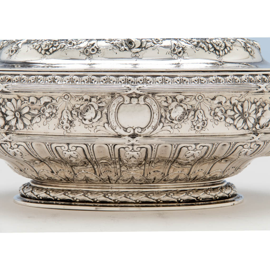 Gorham Rare Pair of Antique Sterling Silver &#39;Louis XVI&#39; Vegetable Dishes, Providence, RI, 1907, 1911