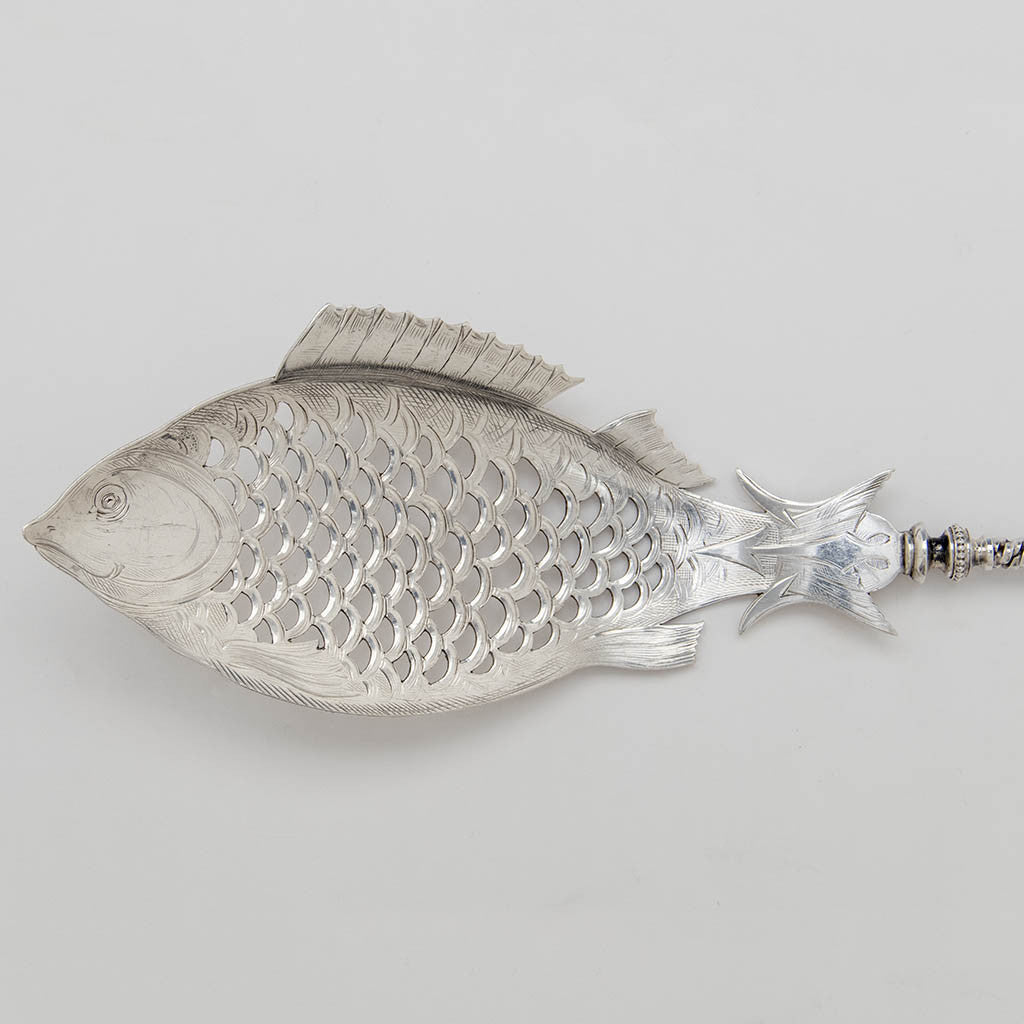Blade to Kempen &amp; Zonen Dutch Antique Silver (833) Fish Server, Schoonhaven, Netherlands, late 19th century