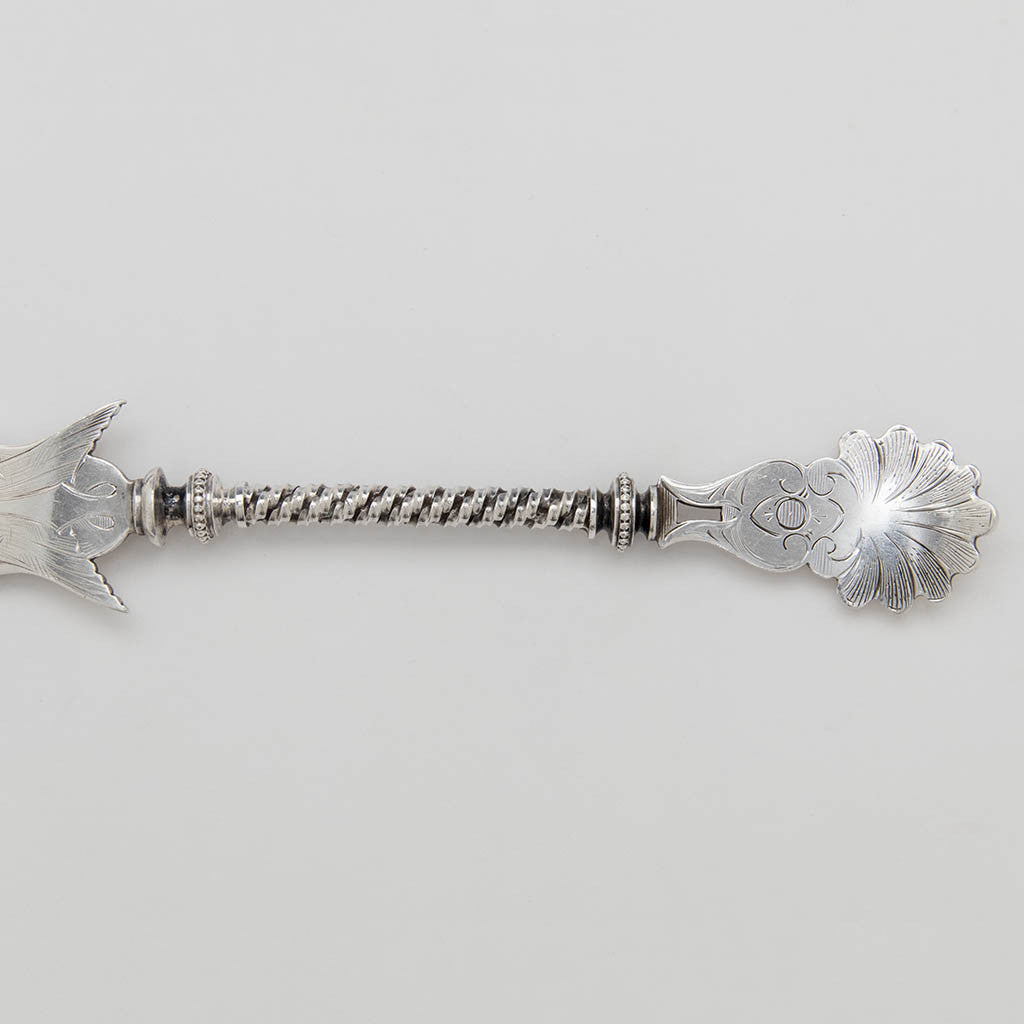 handle to Kempen &amp; Zonen Dutch Antique Silver (833) Fish Server, Schoonhaven, Netherlands, late 19th century