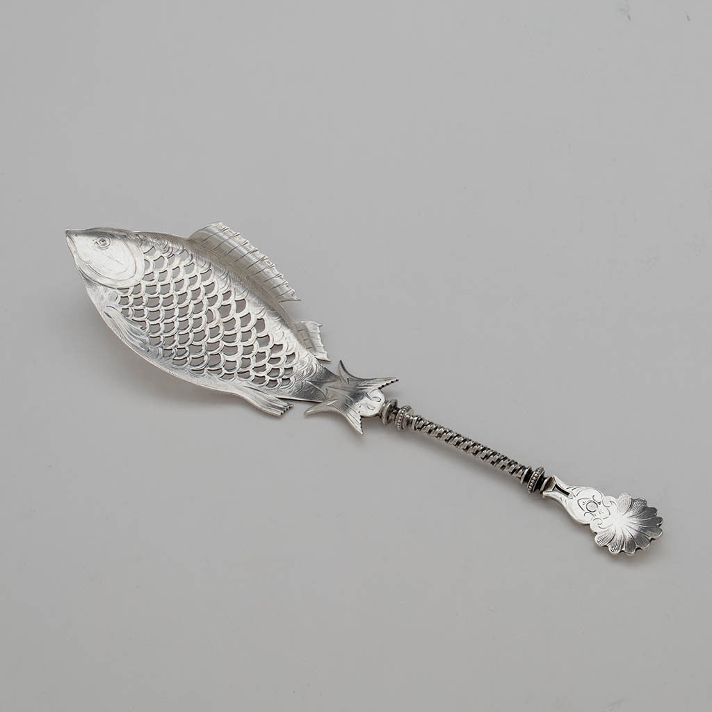 Kempen & Zonen Dutch Antique Silver (833) Fish Server, Schoonhaven, Netherlands, late 19th century