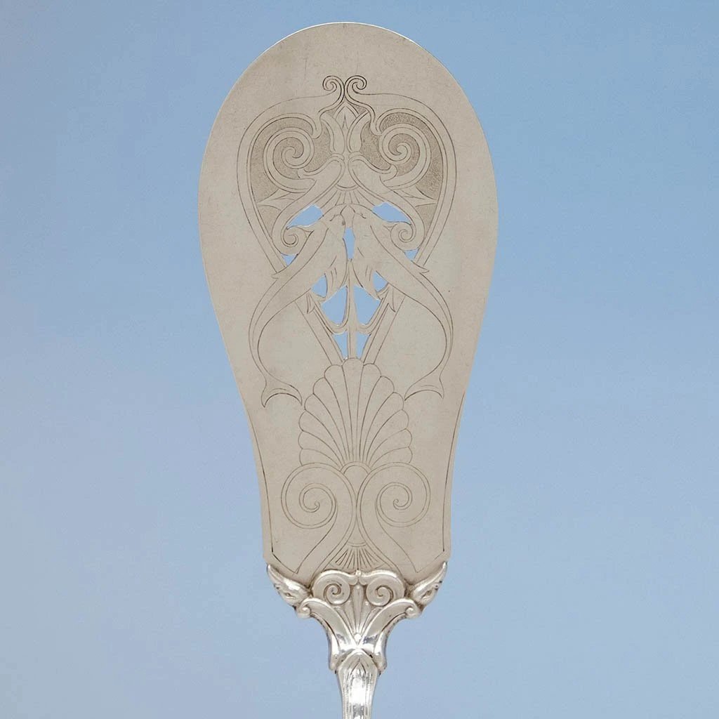 Blade of Wilhelm Christesen Antique Danish Silver Fish Server, Copenhagen, 1862