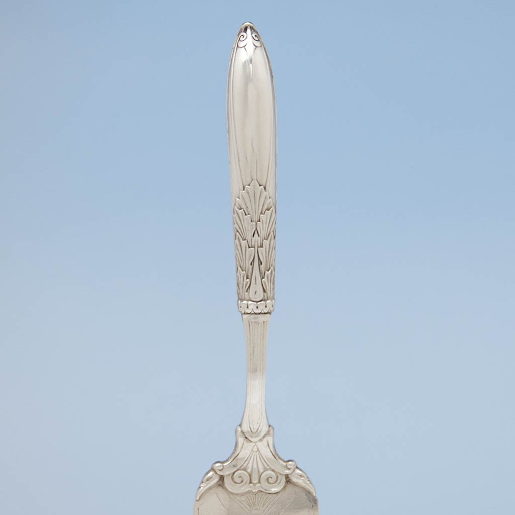 Handle of the Wilhelm Christesen Antique Danish Silver Fish Server, Copenhagen, 1862