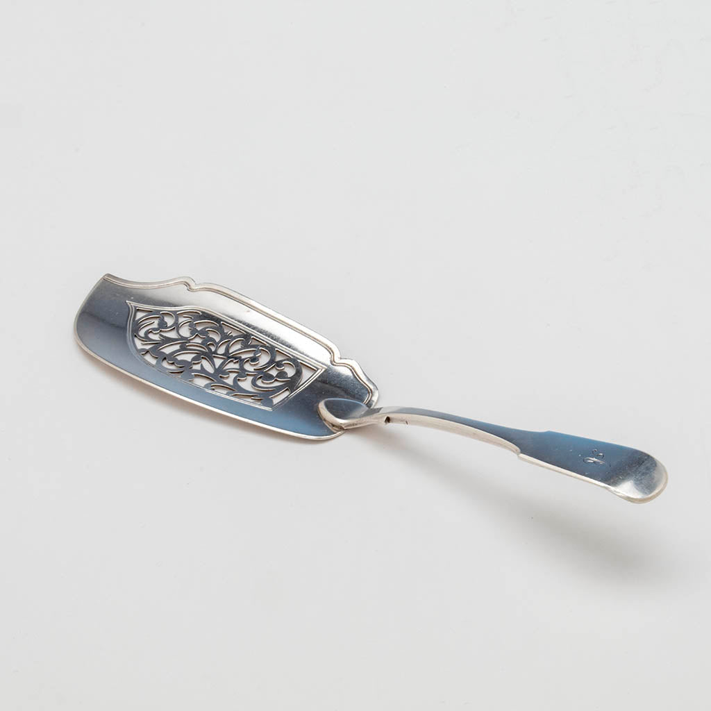 William Veith Antique Sterling Silver Fish Slice, Halifax, Canada, 1848-56