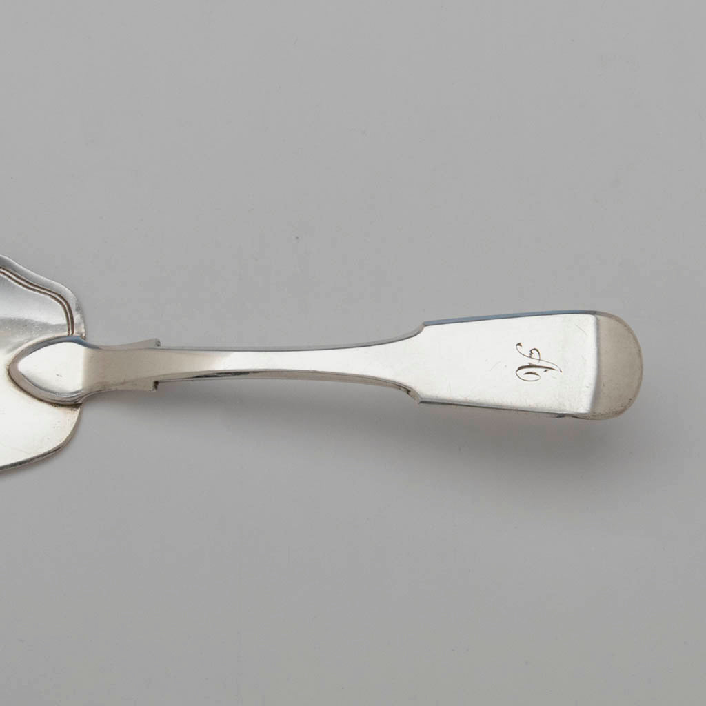 Han dle to William Veith Antique Sterling Silver Fish Slice, Halifax, Canada, 1848-56