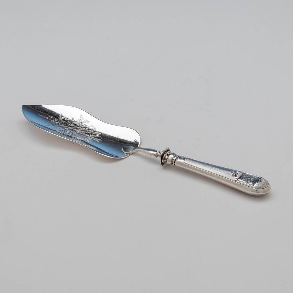 Louis Lotat Antique French 1st Standard (.950) Silver Fish Server, Paris, mid 19th century