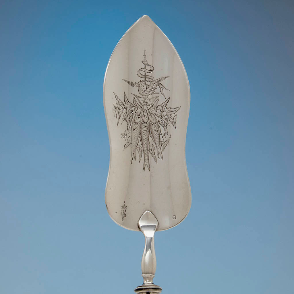 Blade to Louis Lotat Antique French 1st Standard (.950) Silver Fish Server, Paris, mid 19th century