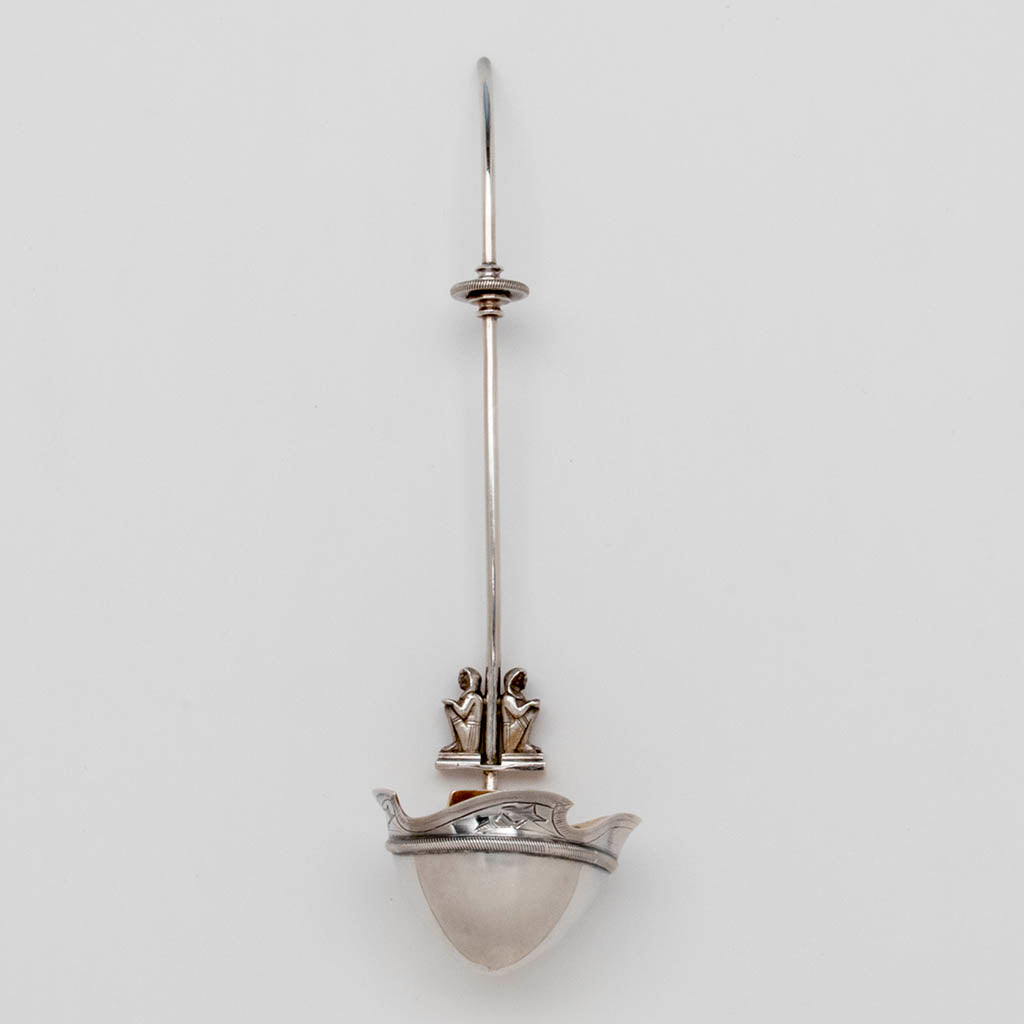 Gorham Antique Sterling Silver Egyptian Cream Ladle, Providence, Ri, c. 1870