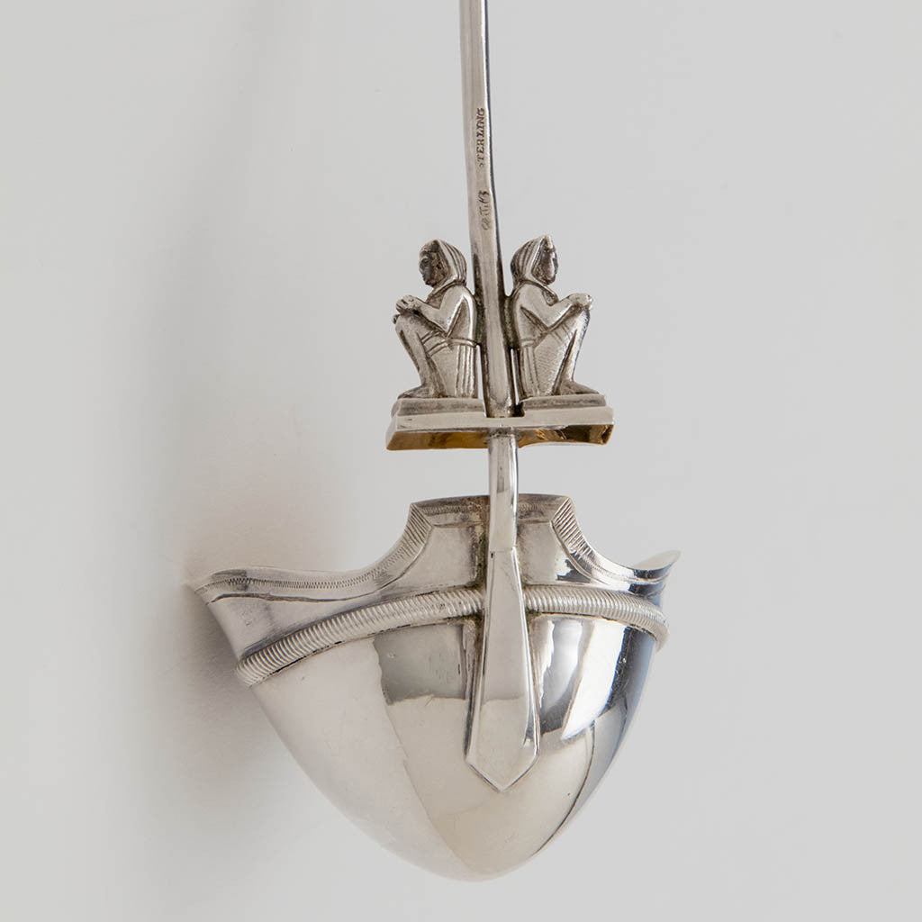 Back of Gorham Antique Sterling Silver Egyptian Cream Ladle, Providence, Ri, c. 1870&#39;s