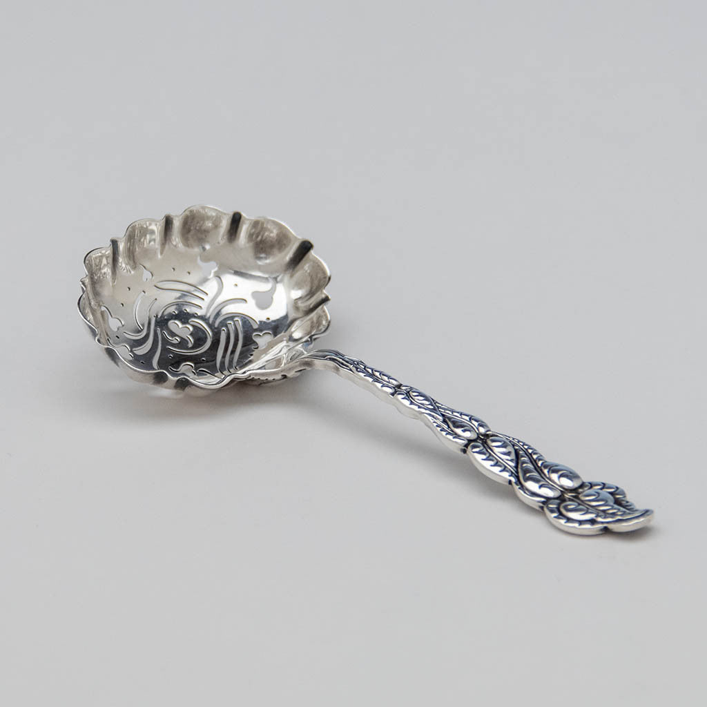 Tiffany & Co. 'Ailanthus' Antique Sterling Silver Asparagus Fork, NYC, c. 1900