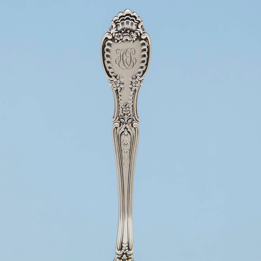 Handle to Tiffany &amp; Co &#39;Richelieu&#39; Pattern Antique Sterling Silver Sugar Sifter, NYC, c. 1890&#39;s