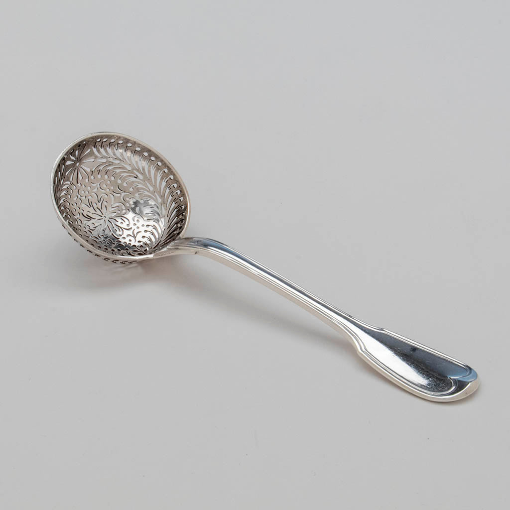 Francois-Dominique Naudin French Silver Antique 'Fiddle Thread' Sugar Sifter, Paris, 1819-38