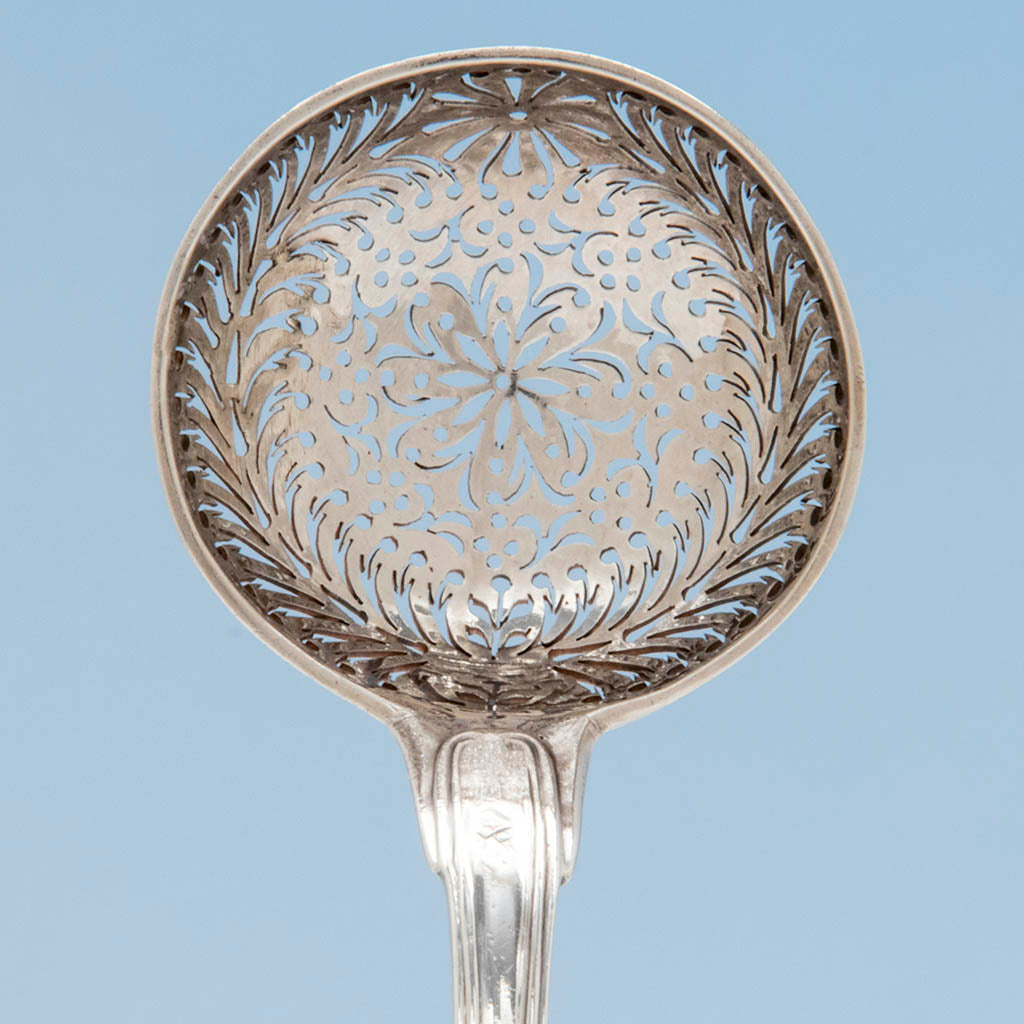 Piercing of Francois-Dominique Naudin French Silver Antique &#39;Fiddle Thread&#39; Sugar Sifter, Paris, 1819-38