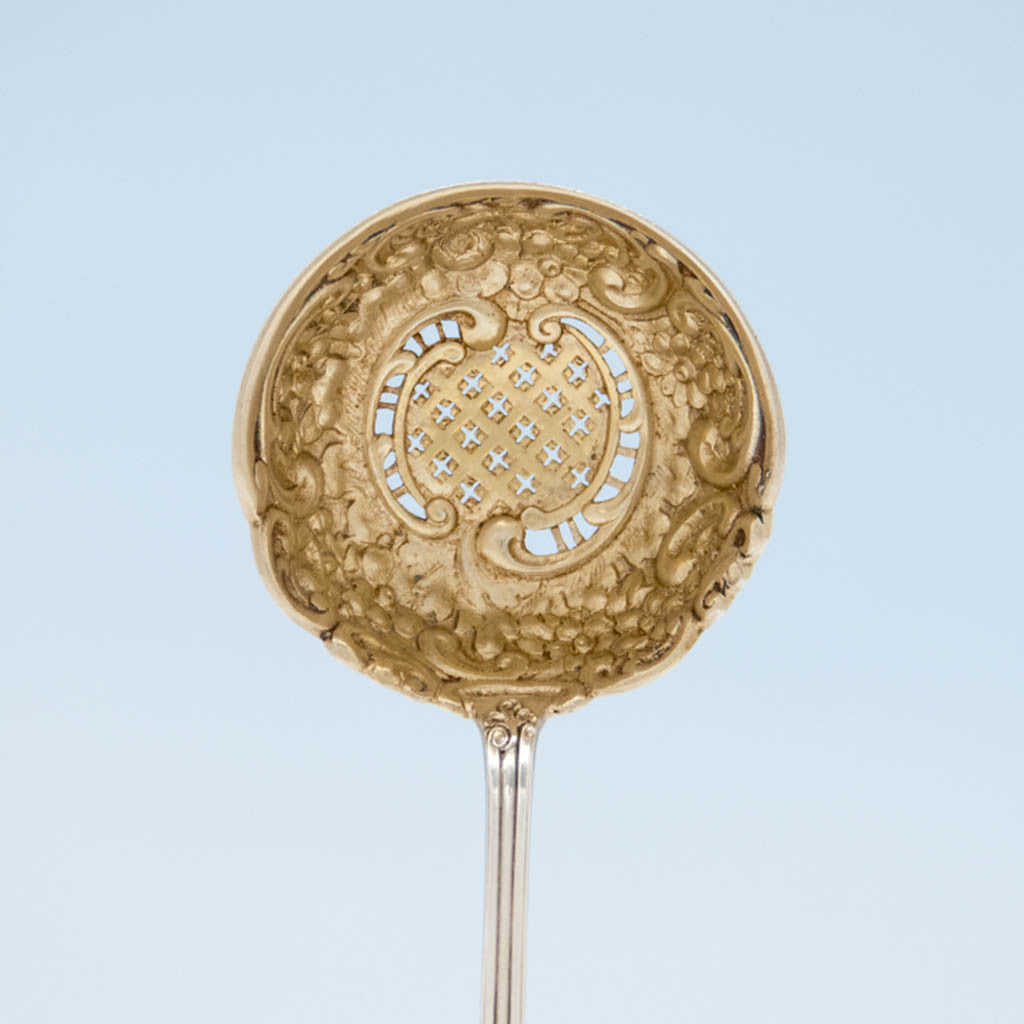 Bowl of Dominick &amp; Haff &#39;Trianon Pierced&#39; Pattern Antique Sterling Silver Sugar Sifter, New York City, c. 1900