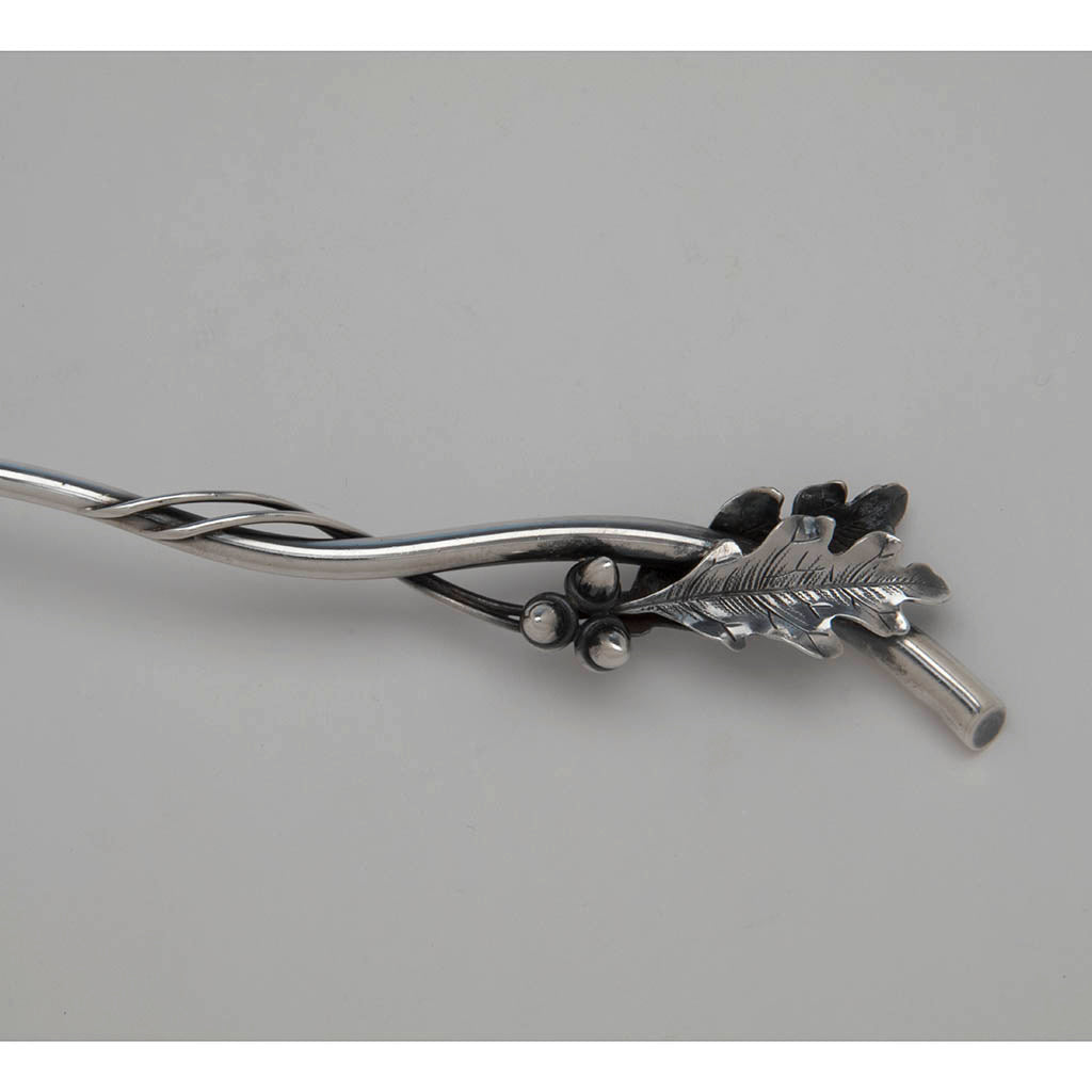 Handle to Redlich &amp; Co. &#39;Rusticana&#39; Antique Sterling Silver Berry Spoon, NYC, c. 1895