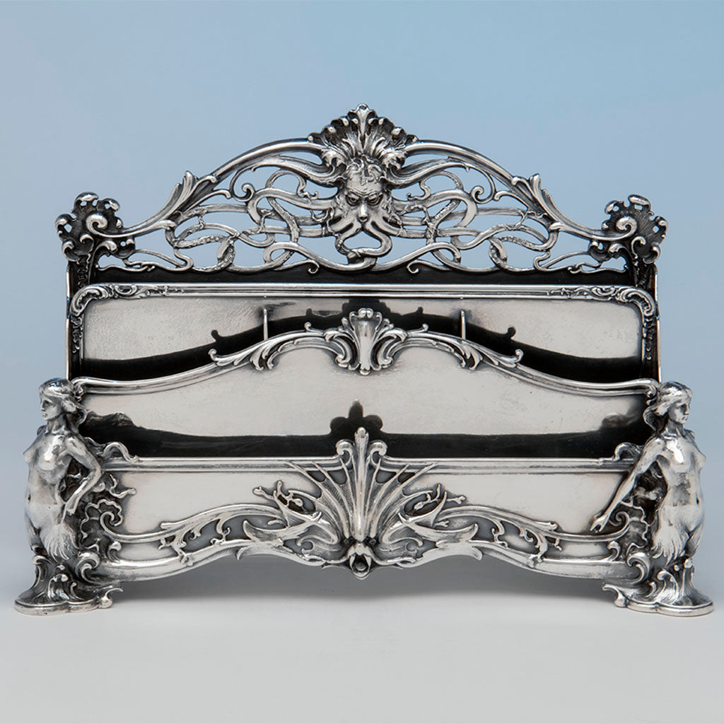 Whiting &#39;Diamond Jim Brady&#39; Sterling Art Nouveau Desk Set, NYC, c. 1900