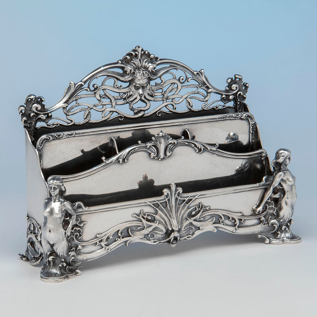 Whiting &#39;Diamond Jim Brady&#39; Sterling Art Nouveau Desk Set, NYC, c. 1900