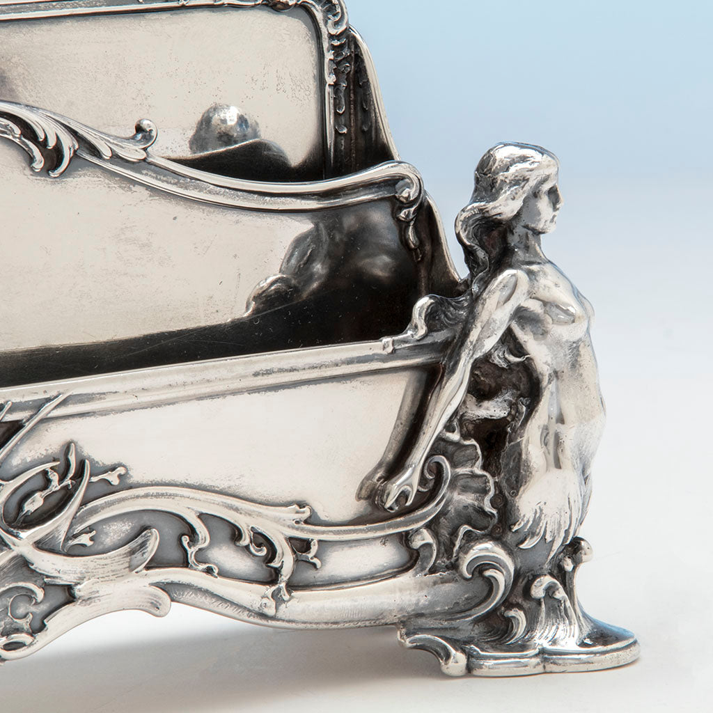 Whiting &#39;Diamond Jim Brady&#39; Sterling Art Nouveau Desk Set, NYC, c. 1900