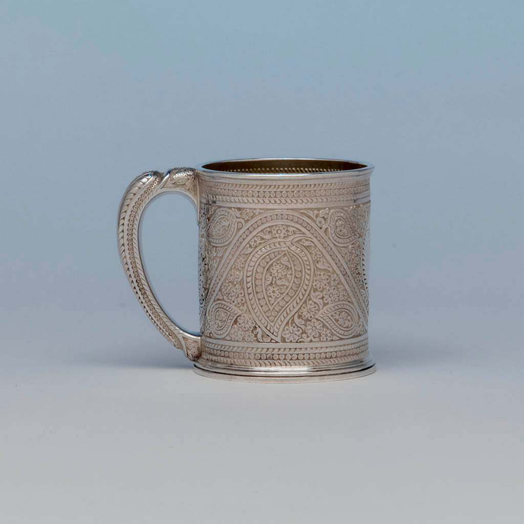 Whiting Antique Sterling Silver Indo-Persian Style Child&#39;s Cup, NYC, NY, c. 1880&#39;s