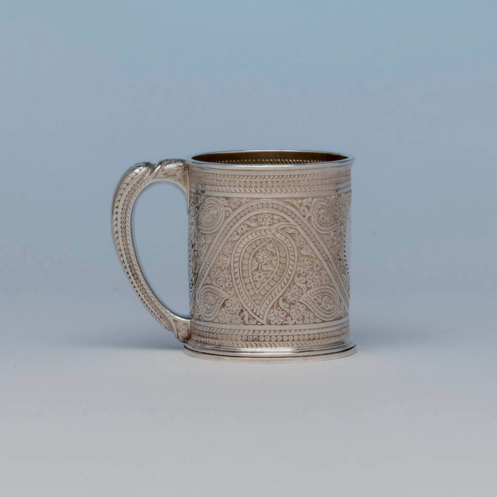 Whiting Antique Sterling Silver Indo-Persian Style Child's Cup, NYC, NY, c. 1880's