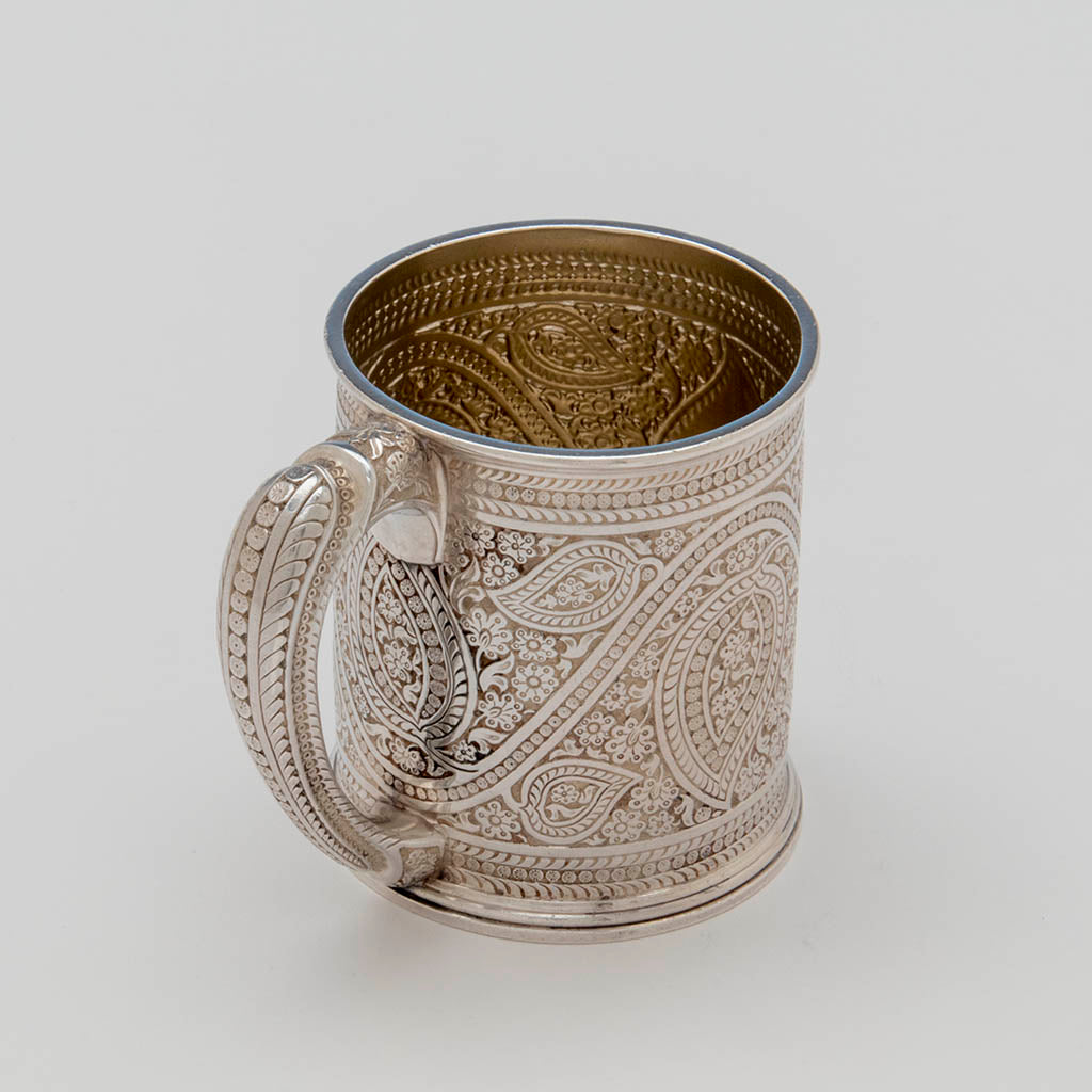 Interior of Whiting Antique Sterling Silver Indo-Persian Style Child&#39;s Cup, NYC, NY, c. 1880&#39;s
