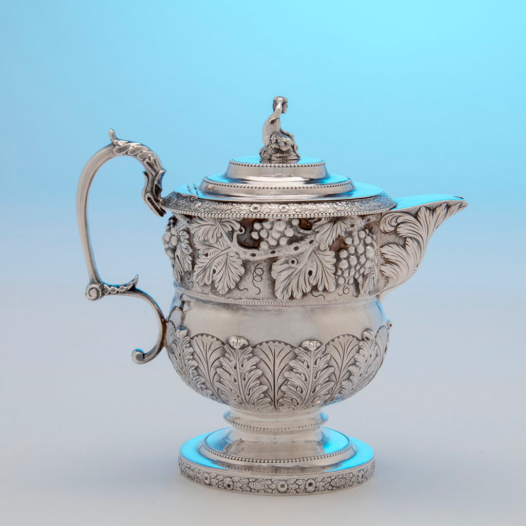 Creamer to Kirk, Samuel Antique sterling Silver Coffee Service, Baltimore, MD, c. 1823