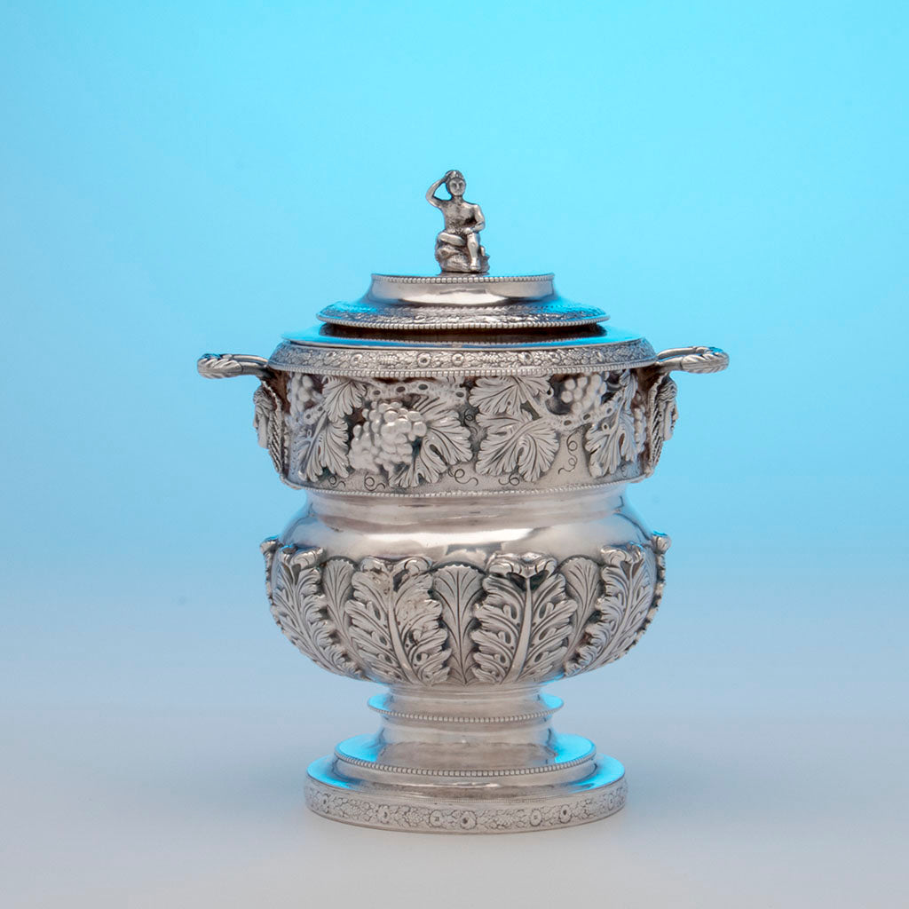 Sugar bowl to Kirk, Samuel Antique sterling Silver Coffee Service, Baltimore, MD, c. 1823
