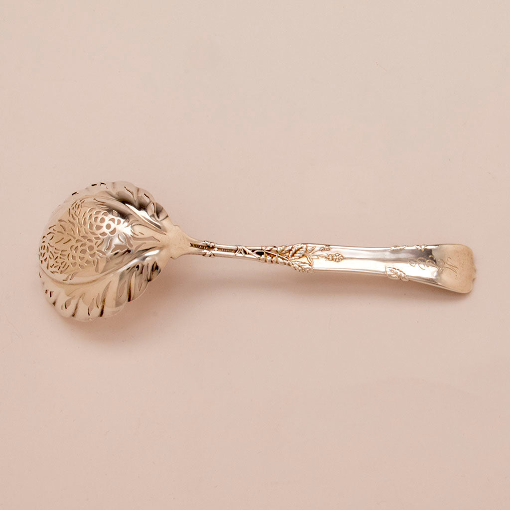 Back of Tiffany and Co Antique Sterling Silver Vine Pattern Sugar sifter, NYC, c. 1880&#39;s