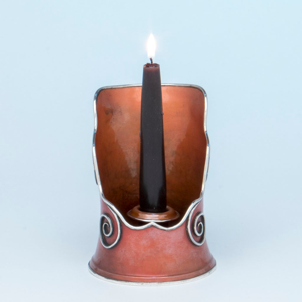 Front of Gorham Antique Sterling and Other Metals Chamberstick, Providence, RI, c. 1880&#39;s