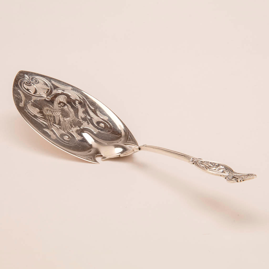 John Wendt 'Apollo' Pattern Antique Sterling Silver Pie Server, NYC, c. late 1860s